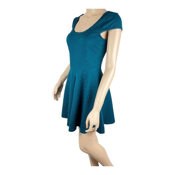 Free People Teal Fit n Flare Show Me Your Back Dress XS Above Knee - Picture 8 of 14
